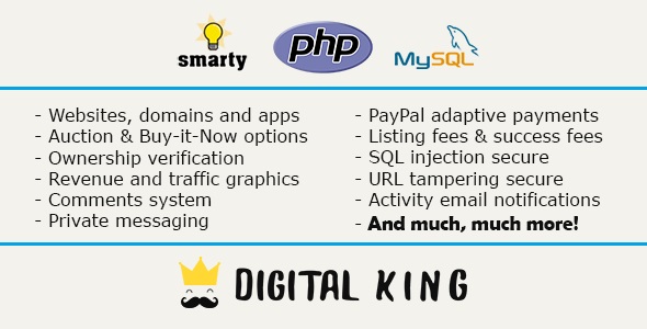 Digital King - Website, domain and app marketplace