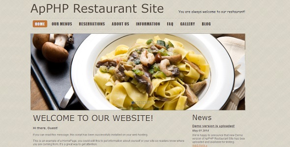 CodeCanyon - PHP Restaurant Menu and Reservation Site v2.2.3