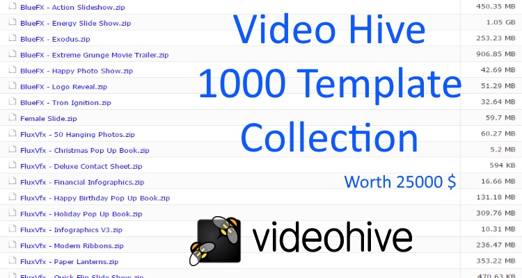 VIDEOHIVE 1000 TEMPLATE COLLECTION