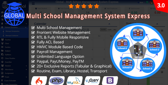 Global v3.0 - Multi School Management System Express - nulled
