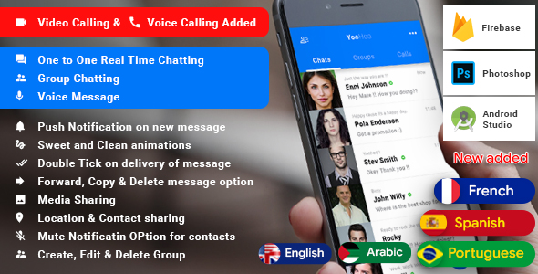 YooHoo v5.3 - Android Chatting App with Voice/Video Calls, Voice messages
