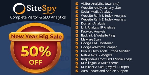 SiteSpy v5.0.1 - The Most Complete Visitor Analytics & SEO Tools