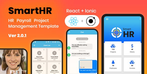 SmartHR - HR Management System - Ionic and React Native Mobile App Template