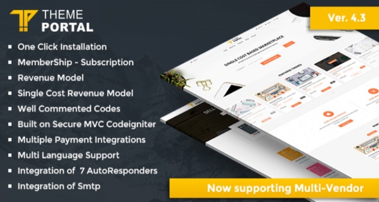 Theme Portal Marketplace v4.3 - Sell Digital Products ,Themes, Plugins, Scripts