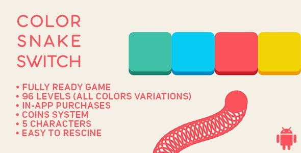 Color Snake Switch - Fun Arcade Game Android Template + easy to reskine + AdMob