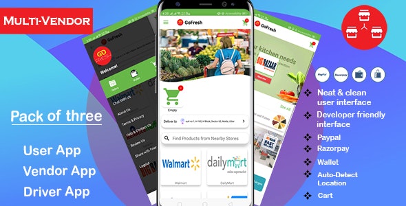 Multi Vendor Grocery Delivery Android App with Backend
